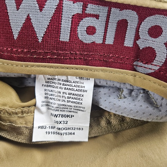 Wrangler Outdoor Series Mens Tan Khaki Stretch Cargo Hiking Pants 30x32 NW780KP - Picture 9 of 11